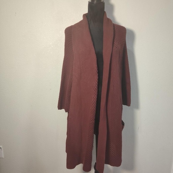 Lucky Brand Sweaters - Lucky Brand Ladies burgundy size 2X long cardigan
